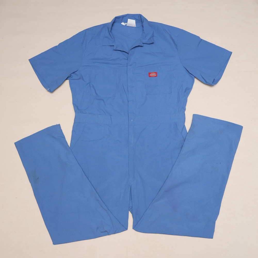 Vintage Y2K Dickies Blue Coveralls Mens 44 Regular Mechanic Workwear Jumpsuit
